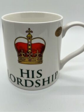👑 NWT English 'His Lordship' Crown Ceramic Mug